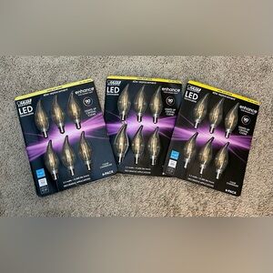 New 3 PACKS Feit Dimmable LED Crystal Clear Chandelier Candelabra Base 6-Pack